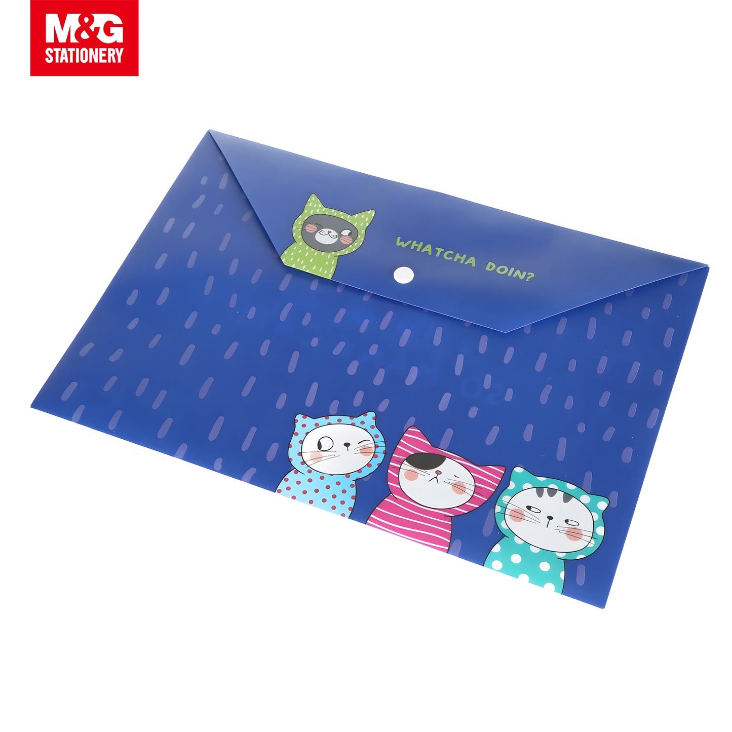 M&G "So Many Cats" A4 0.2mm PP Button File Bag 360s/Set (ADM929FM)