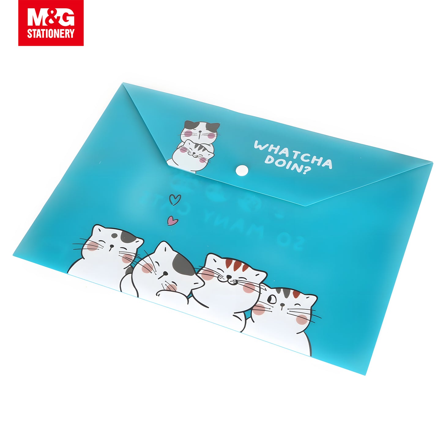 M&G "So Many Cats" A4 0.2mm PP Button File Bag 360s/Set (ADM929FM)