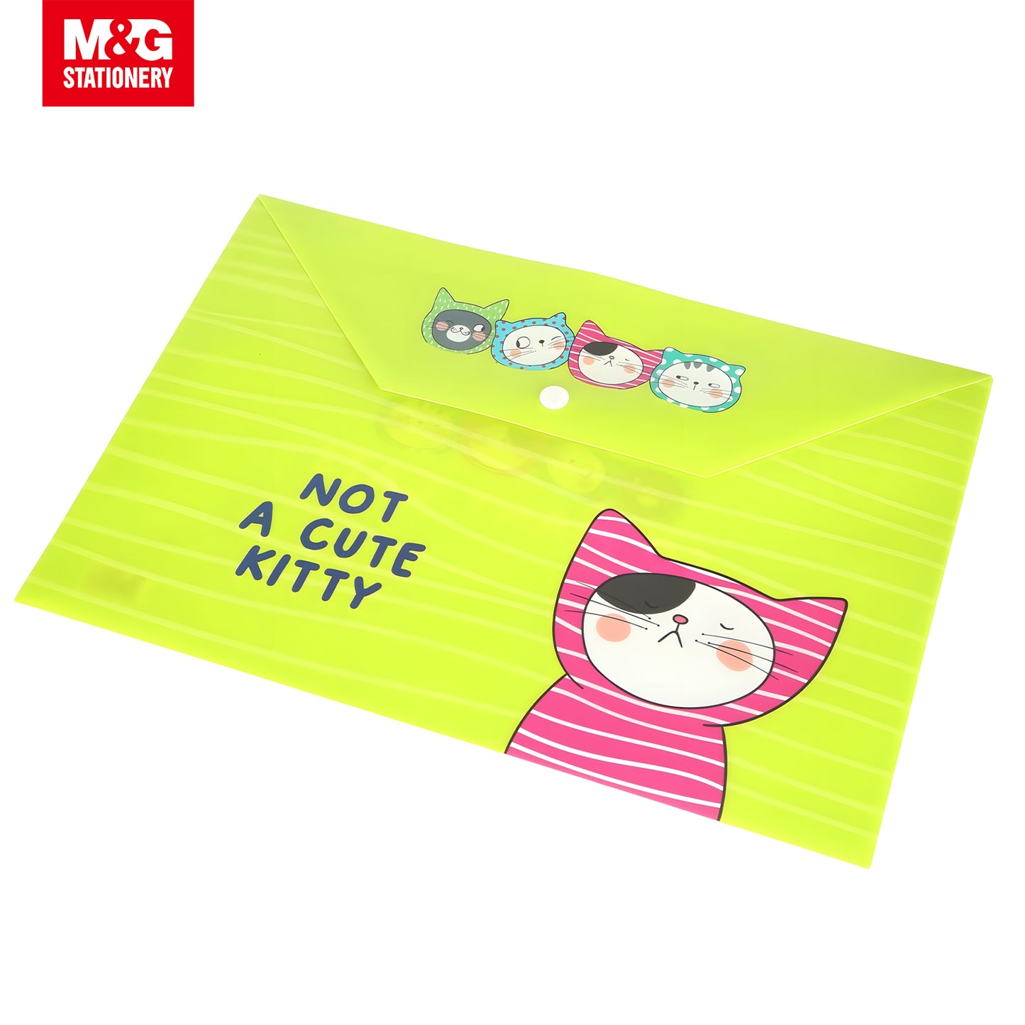 M&G "So Many Cats" A4 0.2mm PP Button File Bag 360s/Set (ADM929FM)