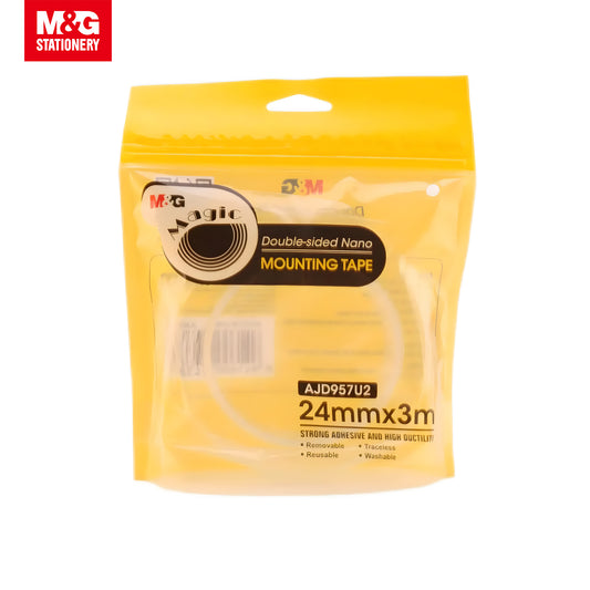 M&G Double Sided Nano Transparent Mounting Tape 24mm x 3M (1 Roll) 36s/Set (AJD957U2)