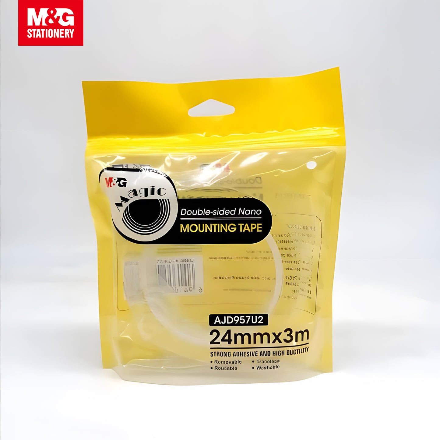 M&G Double Sided Nano Transparent Mounting Tape 24mm x 3M (1 Roll) 36s/Set (AJD957U2)