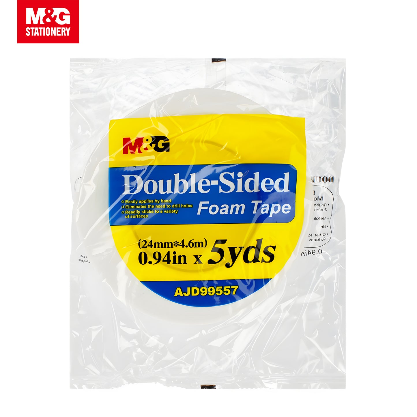 M&G Double Sided Foam Tape 24mm x 5Y (1 Roll) 72s/Set (AJD99557)