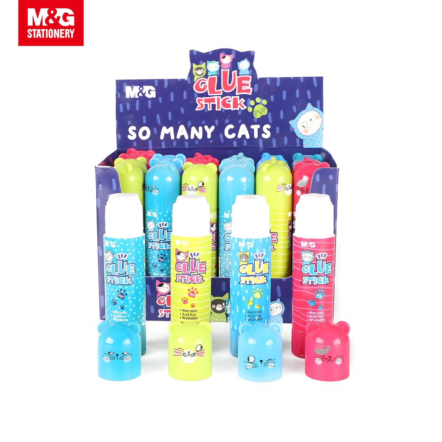 M&G "So Many Cats" Cute Cat Design Glue Stick PVP 15g 24s/Set (ASGN7173)