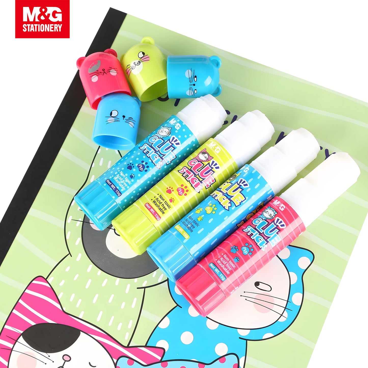 M&G "So Many Cats" Cute Cat Design Glue Stick PVP 15g 24s/Set (ASGN7173)